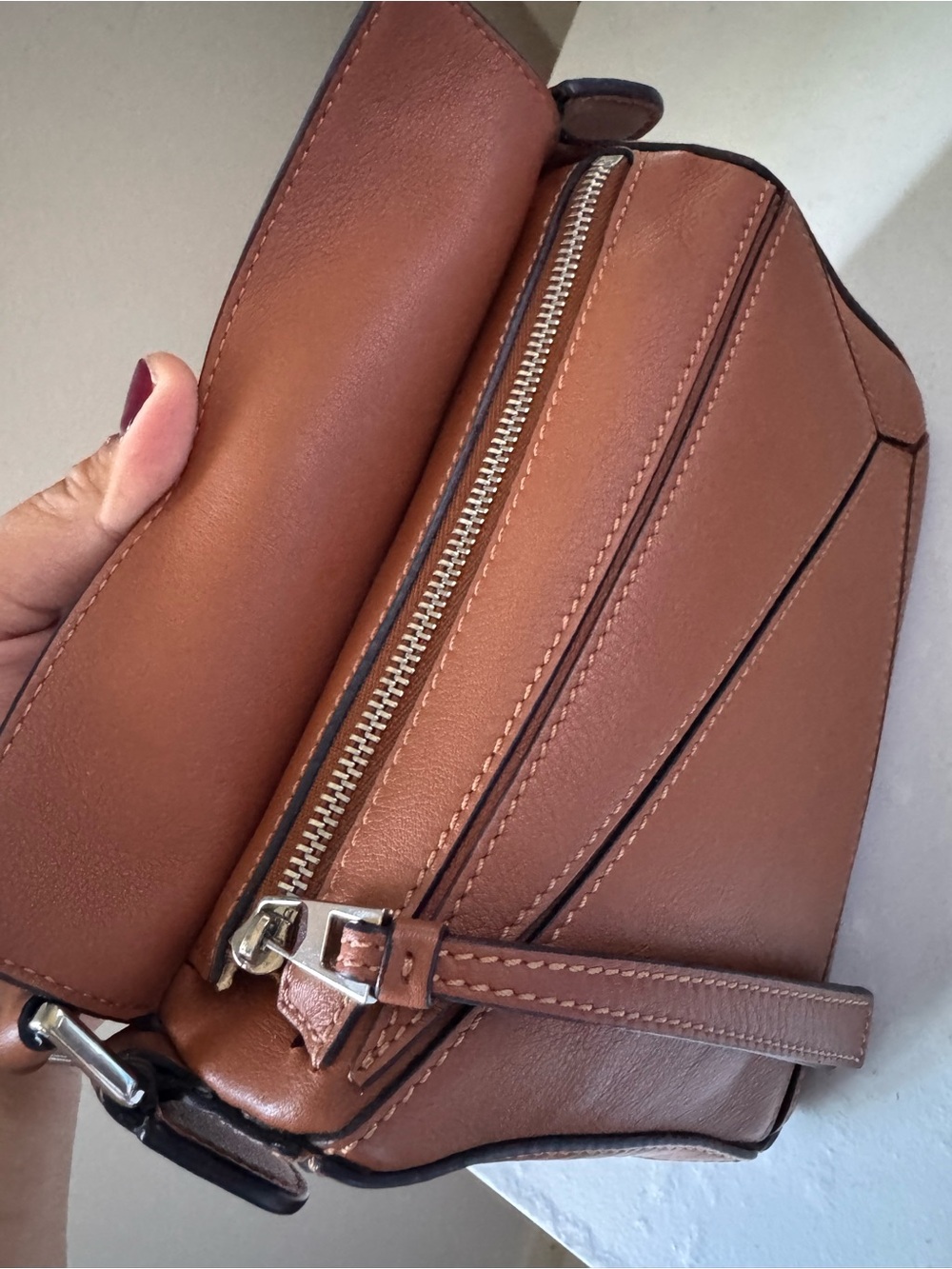 Loewe Tan Calfskin Mini Puzzle Small Top-Handle Leather Bag- PRICE IS FIRM - Picture 9 of 14
